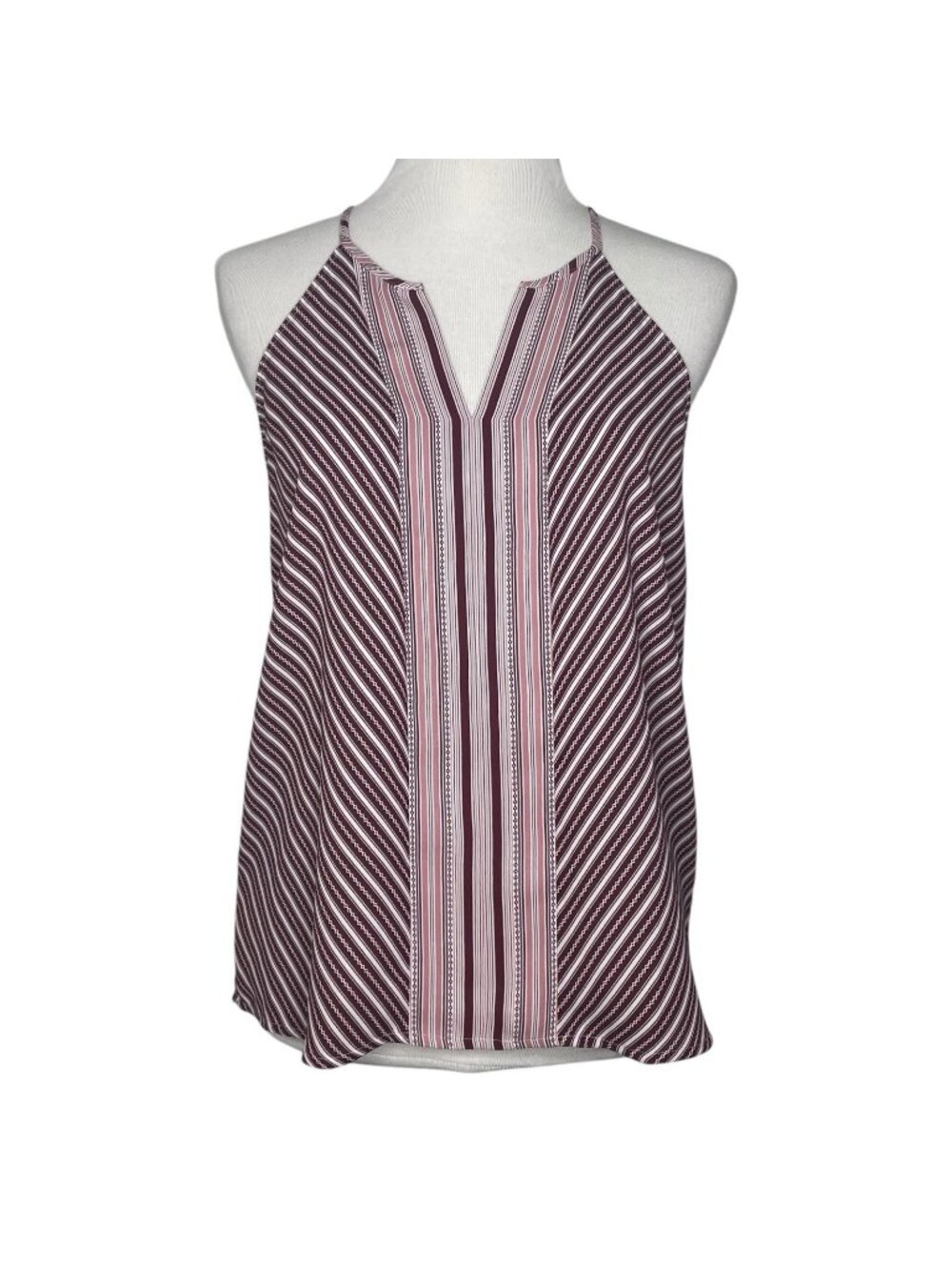 LOFT Halter Top XS Racerback Spaghetti Strap Burgundy Pink Womens